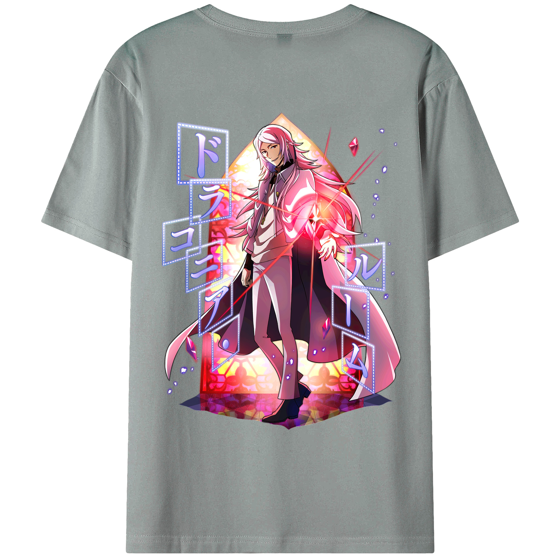 （画像用） 文豪ストレイドッグス Bungo Stray Dogs 綿100％ メンズ半袖Tシャツ（バックプリント） 通気性